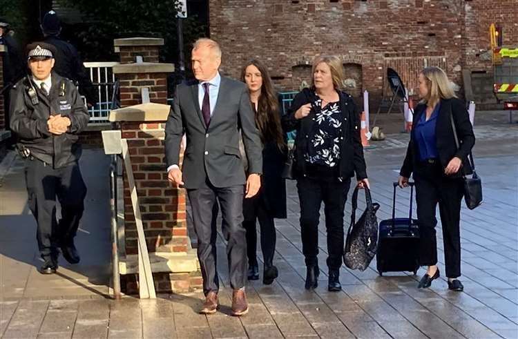 Sarah Sak (second right), mother of Anthony Walgate, arriving at Barking Town Hall, London (Emily Pennink/PA)