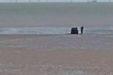 The car at Leysdown Beach, Sheppey