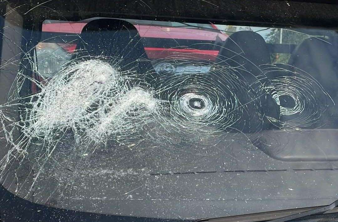 The 40-year-old's car window was smashed when his car was parked at Eastchurch Road on Sheppey. Picture: Steven Wayne