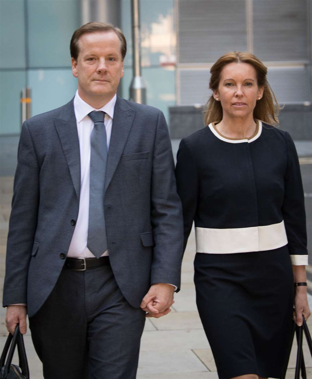 Former Conservative MP Charlie Elphicke arrives at Southwark Crown Court with his wife Natalie, current MP for Dover (Stefan Rousseau/PA)