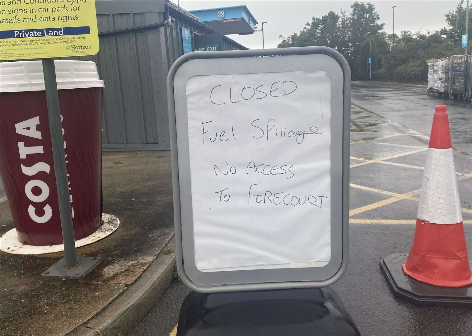 Medway City Estate Co op closed due to fuel spillage