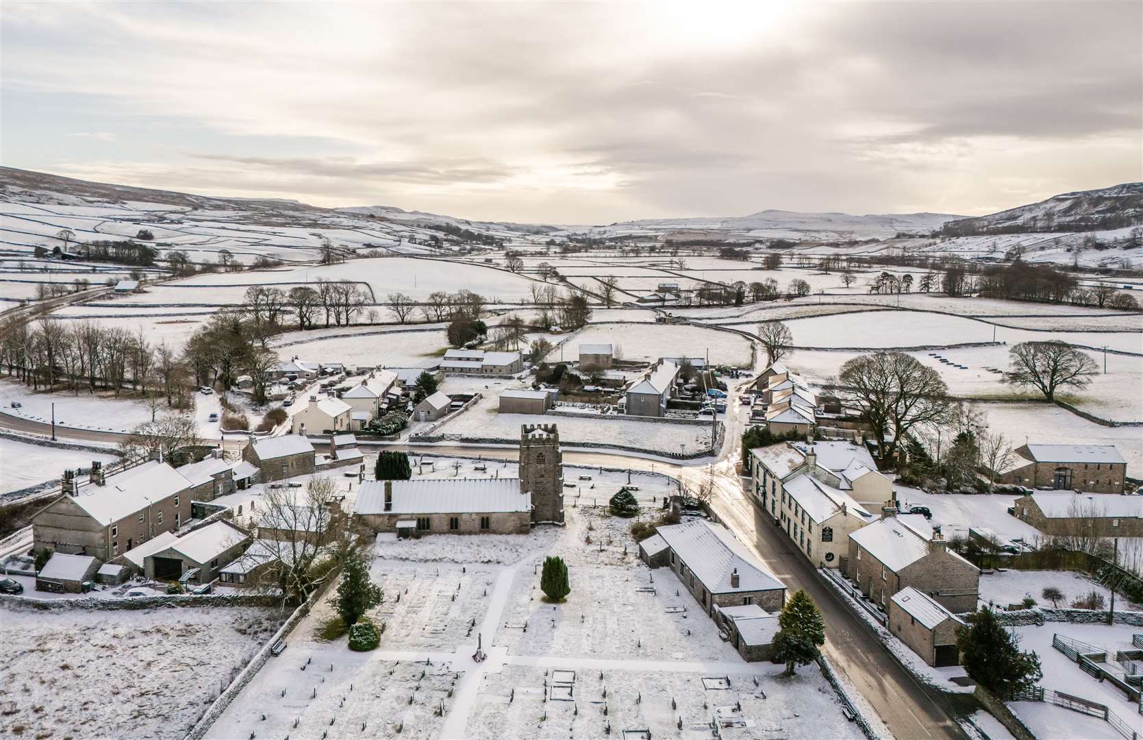 Fresh snow has fallen in Horton in Ribblesdale, North Yorkshire (Danny Lawson/PA)