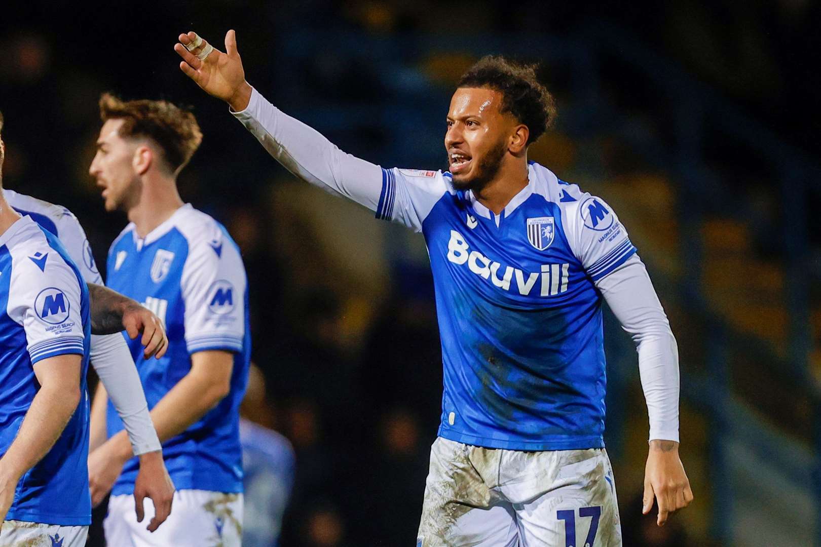 Jayden Clarke took his goal tally to six at the weekend, scoring the winner for Gillingham against Salford City Picture: @Julian_KPI