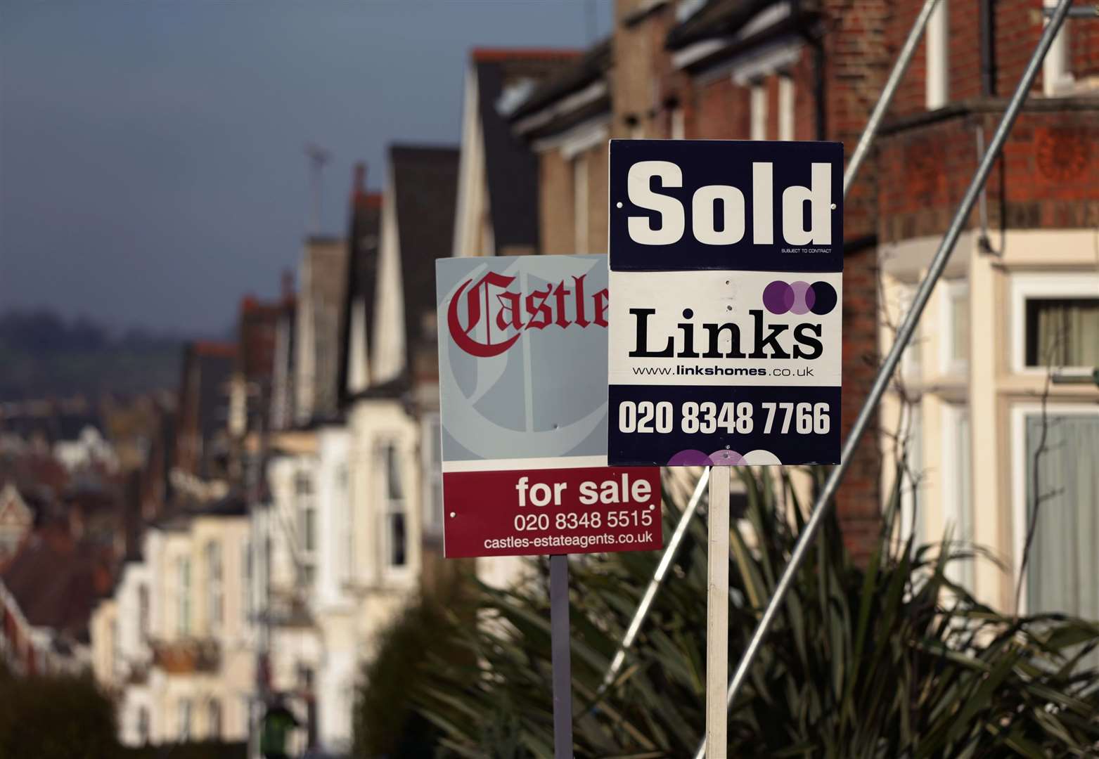 The average UK house price rose 15.5% annually in July (PA)