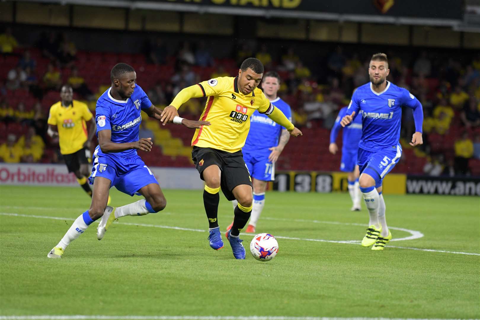Tom Bedford is working with Watford FC, pictured here playing a cup tie against Gillingham in 2016. Picture: Barry Goodwin