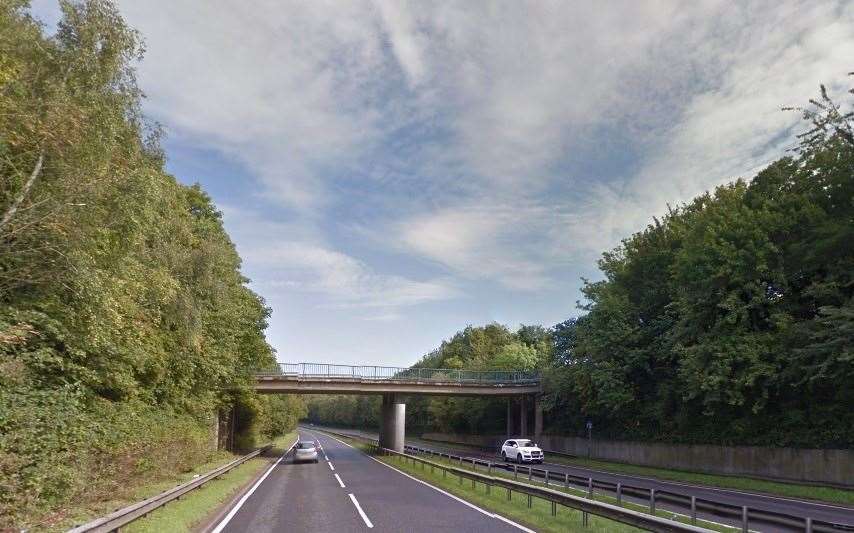 The bridge over Hoath Way in Gillingham. Picture: Google (16023417)