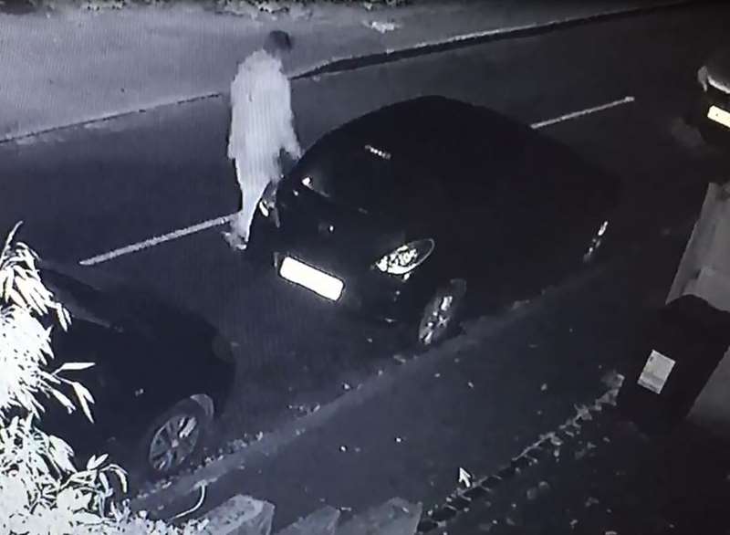 CCTV on Knowle Road caught a man checking cars to see if they were locked.