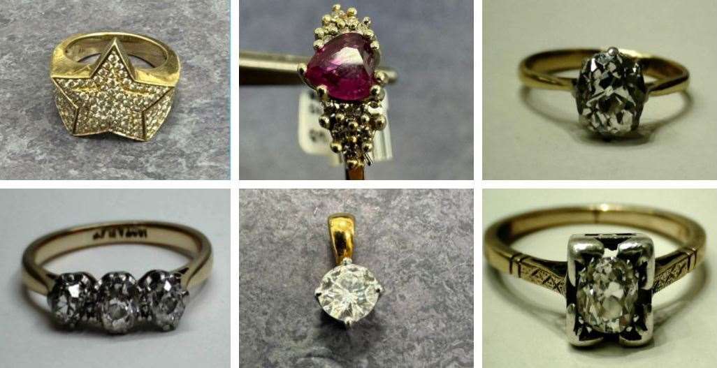 A number of rings have been recovered by police. Picture: Kent Police