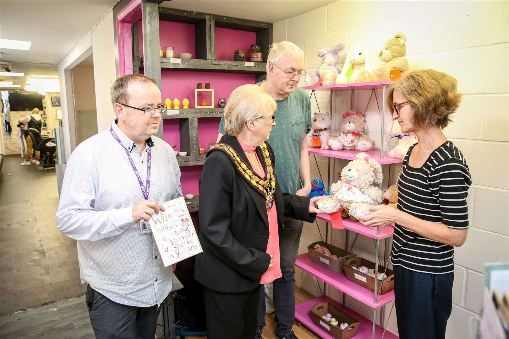 At the opening: Mike Smith of the Shaw Trust, with the Mayor of Tonbridge and Malling Cllr Pam Bates, Mark Davison and Sharon Hilden