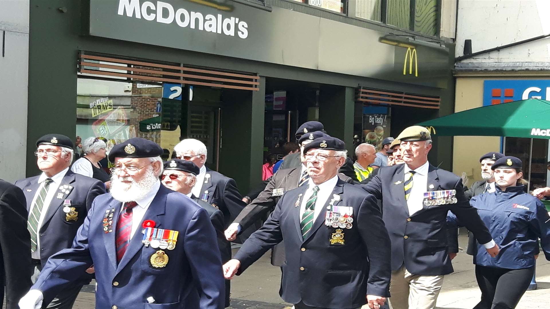 The Somme memorial march in Dover today.