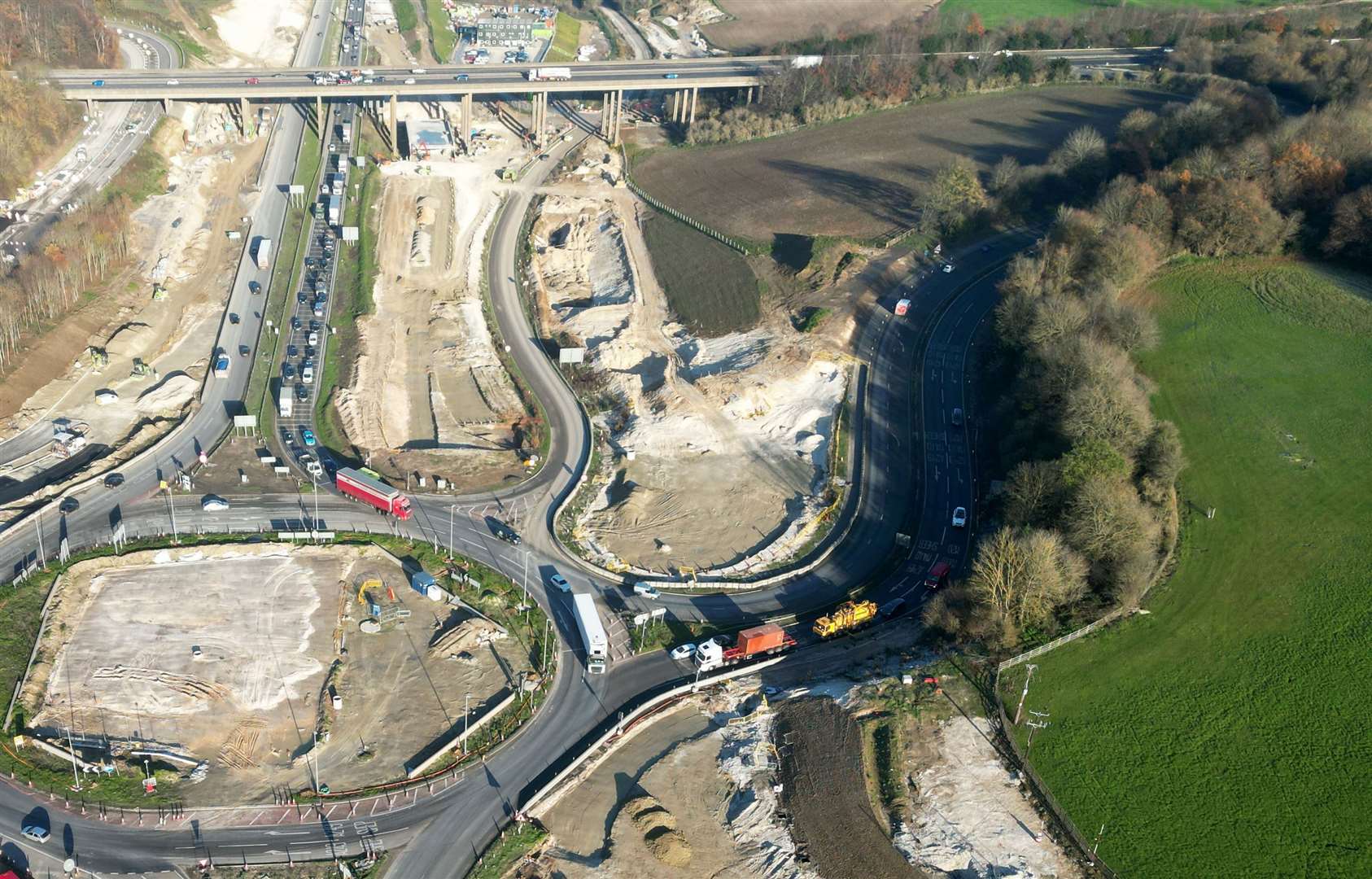 The London-bound slip road, right, will be shutPicture: Phil Drew