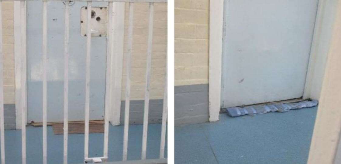 Prisoners have made barriers to keep rats out of their cells. Picture: HM Inspectorate of Prisons