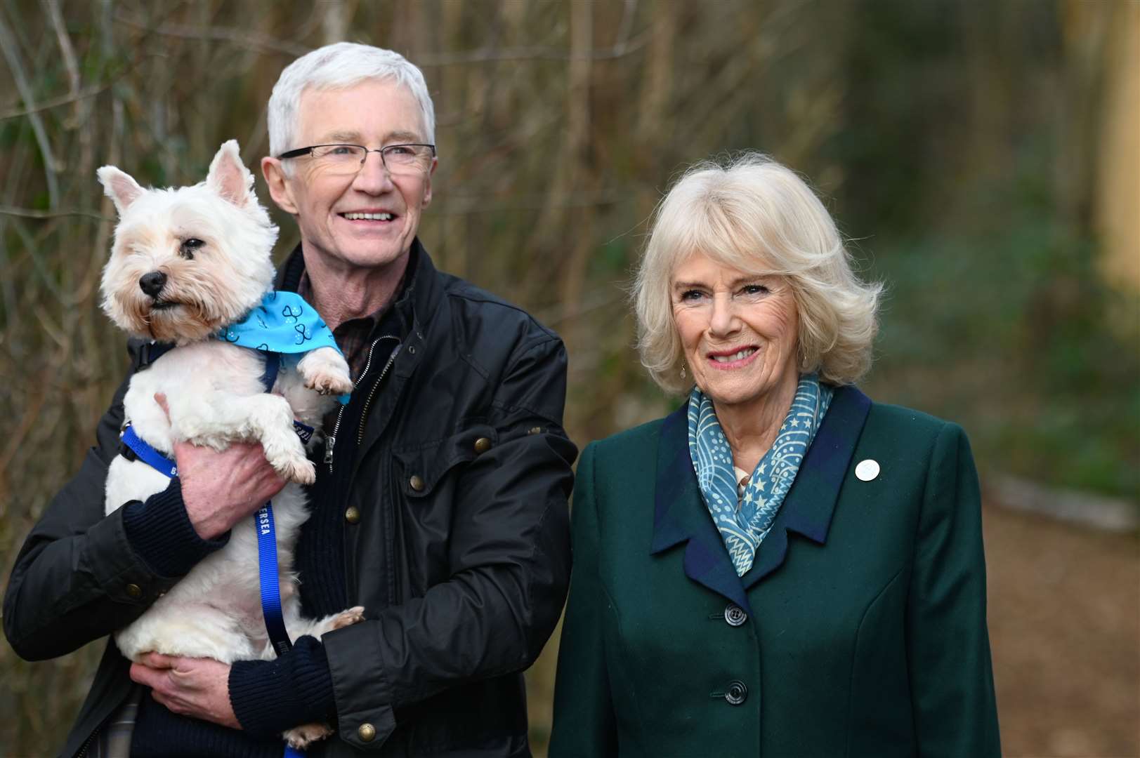 File photo dated 2/2/2022 of the then Duchess of Cornwall with Battersea ambassador Paul O’Grady (Stuart Wilson/PA)