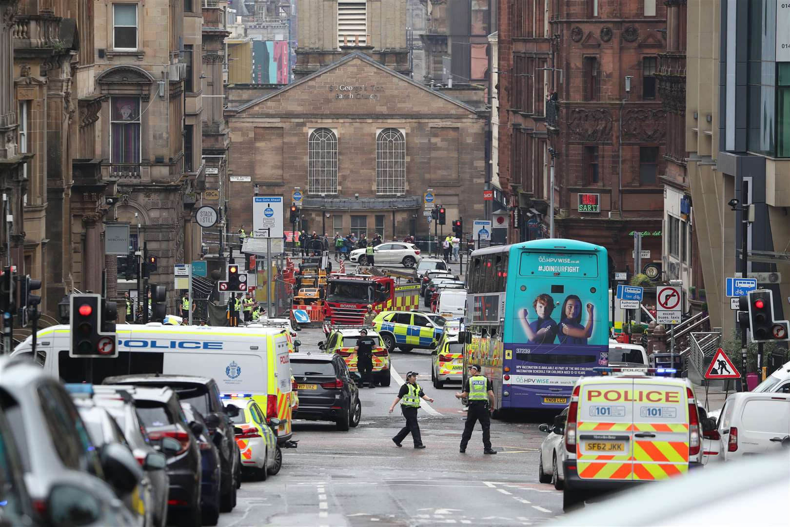 The scene in West George Street (Andrew Milligan/PA)