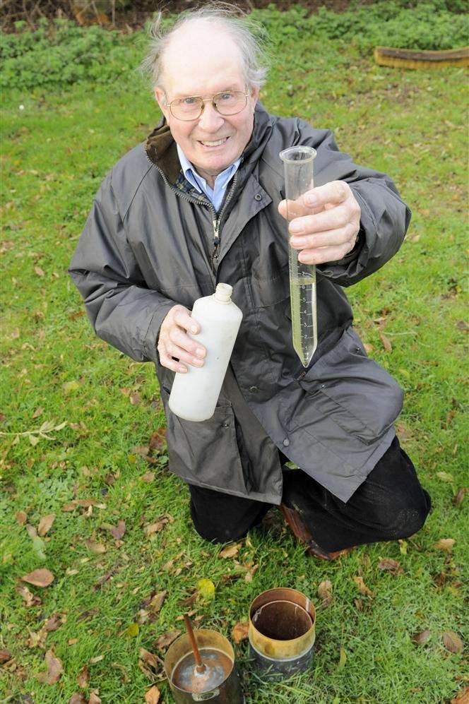 Ken Beal, of Barnlands Farm, Eastchurch, has been monitoring the rainfall on the island since 1990