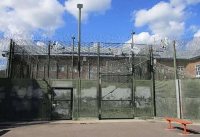 An exercise yard at Cookham Wood Young Offenders Institution