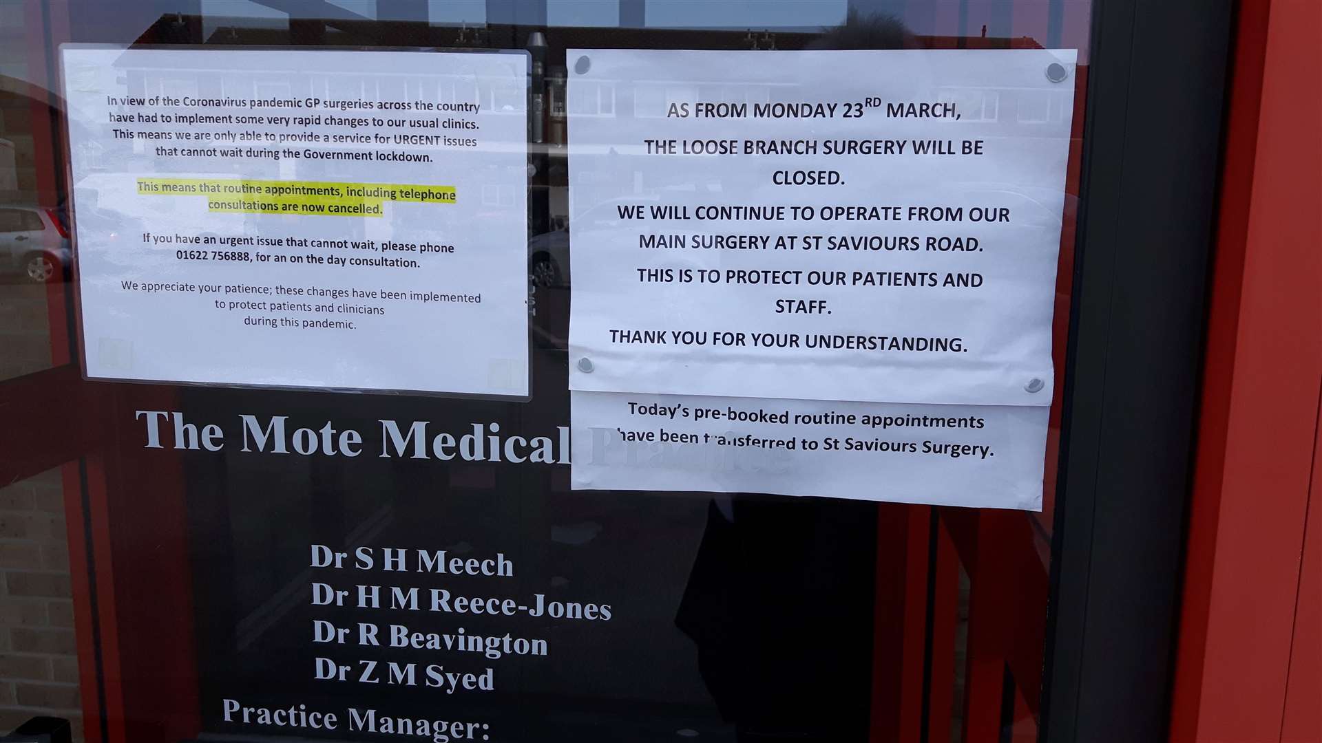 The Mote Medical Practice branch surgery in Boughton Lane closed on March 23