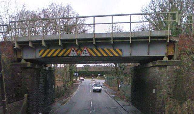 The lorry hit a rail bridge in Borough Green. Picture: Google Street View (7627627)