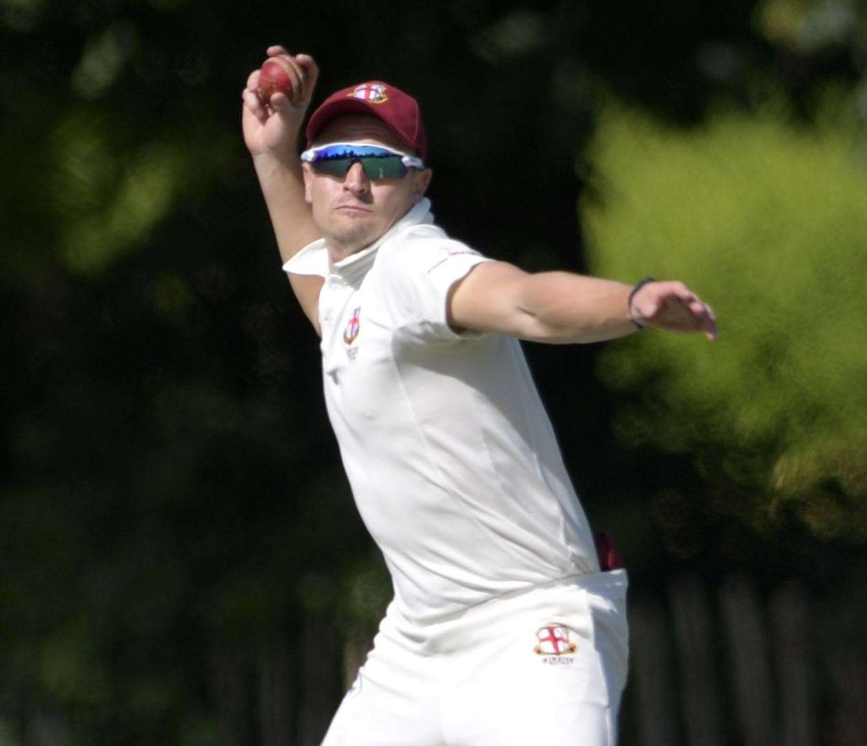 Skipper Ed Moore scored 44 for Minster but they were beaten by Sandwich on Saturday. Picture: Barry Goodwin