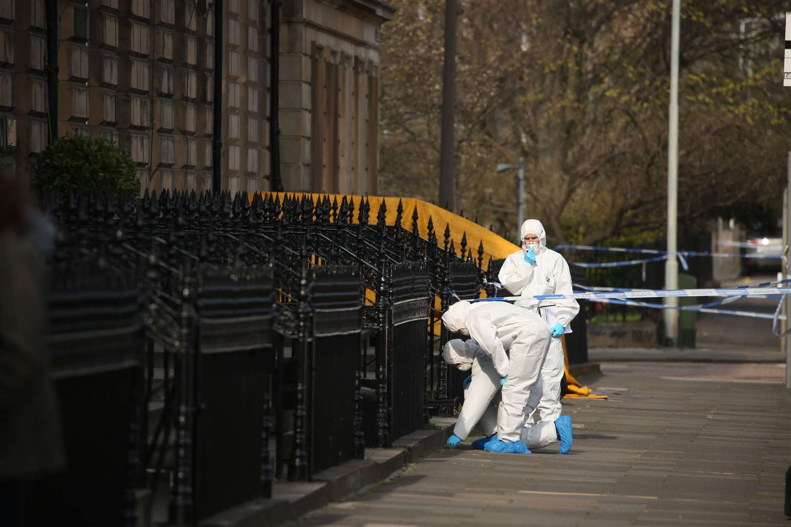 Forensic examinations took place at the scene of Mr Welsh’s shooting (Jane Barlow/PA)