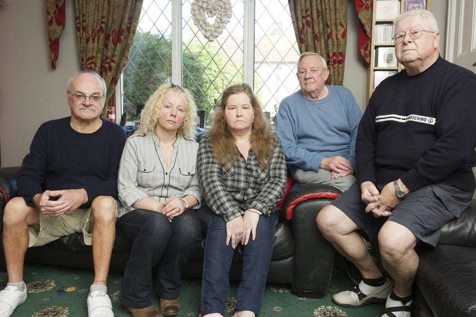 Neighbours, from left, John Bennett, Carol Hawkins, Claire Hampsey, Roy Wilson and Len Cracknell, who are are complaining about poor parking