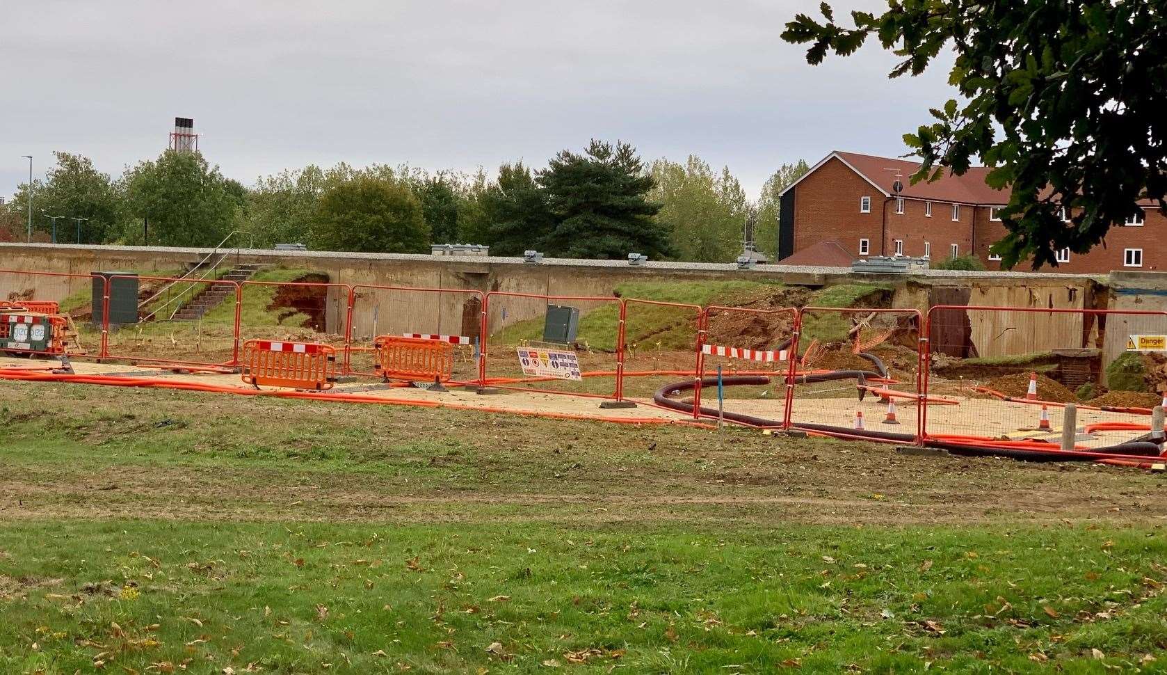 Sinkholes appeared in Barming near Maidstone at the weekend