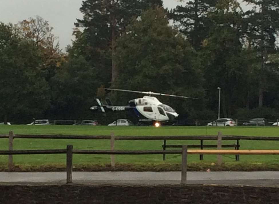 The air ambulance landed on The Vine. Picture: George Berry