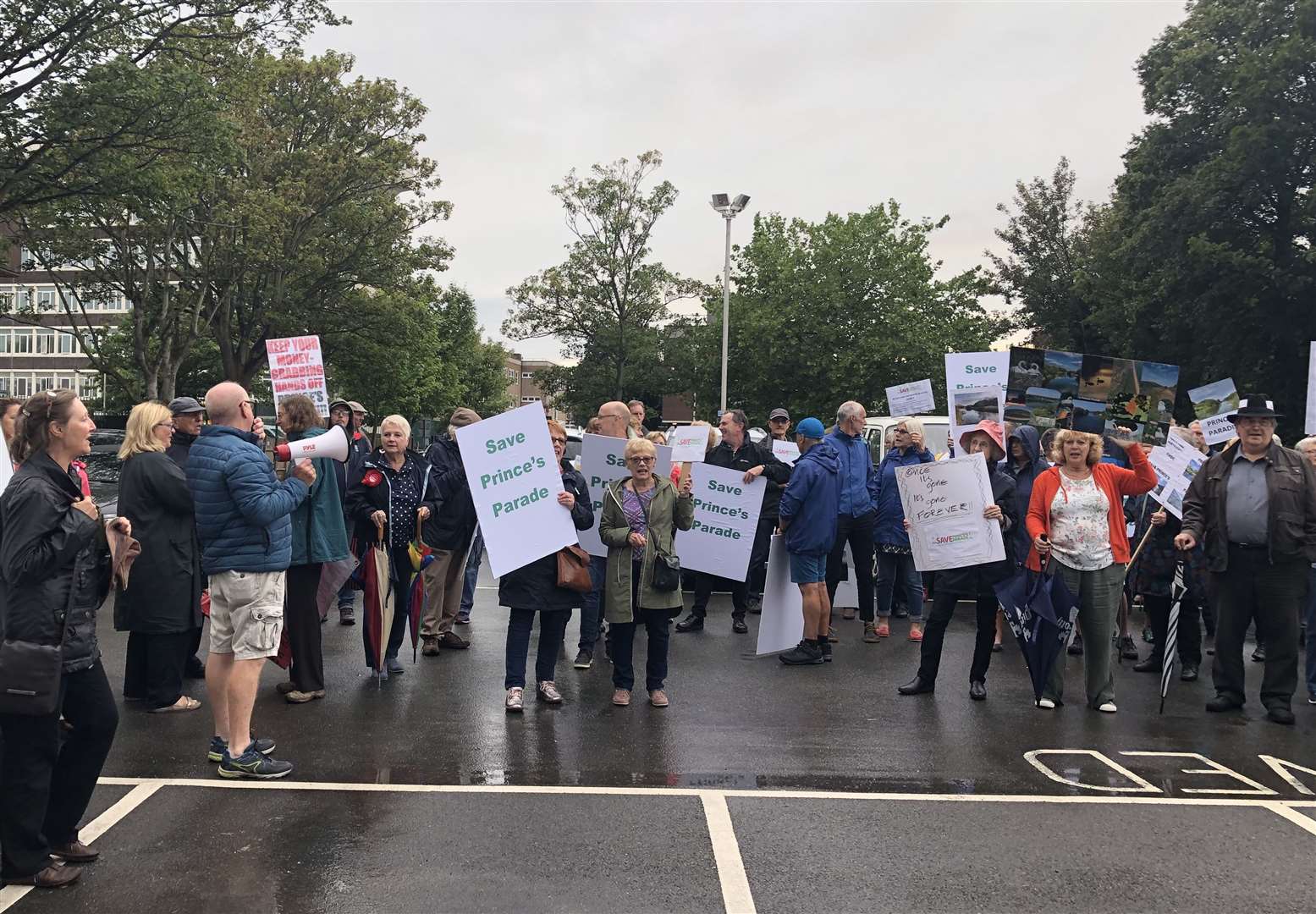 Protesters against the scheme outside council offices before the proposals were agreed last year