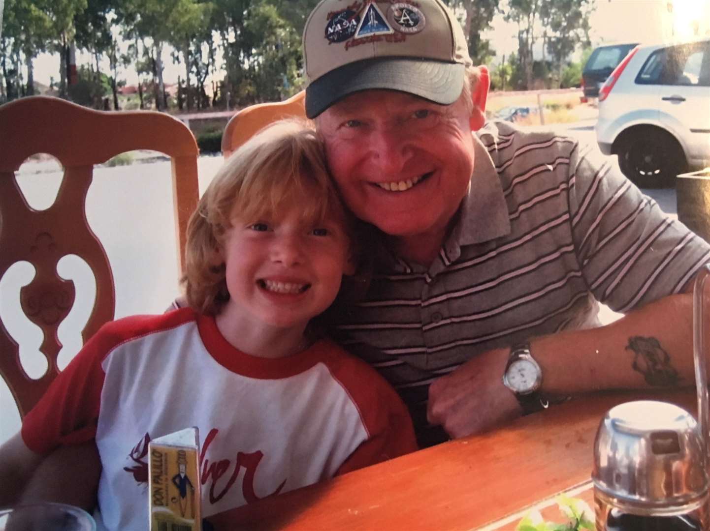 Louis Alexander, pictured with his grandfather Captain Rick Taylor (Louis Alexander/PA)