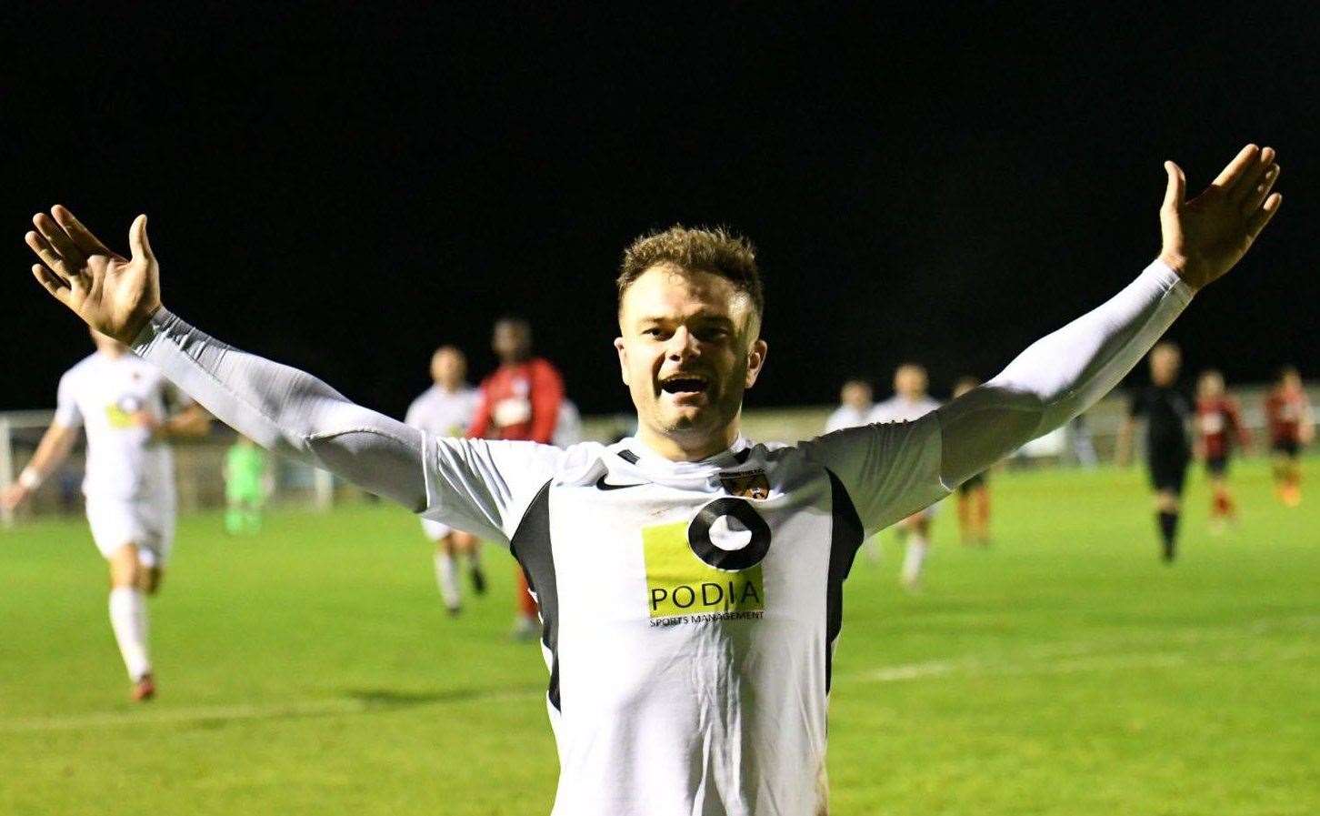 Gary Lockyer celebrates his goal for Kennington Picture: Paul Davies