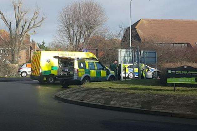 Police and ambulance crews at the scene