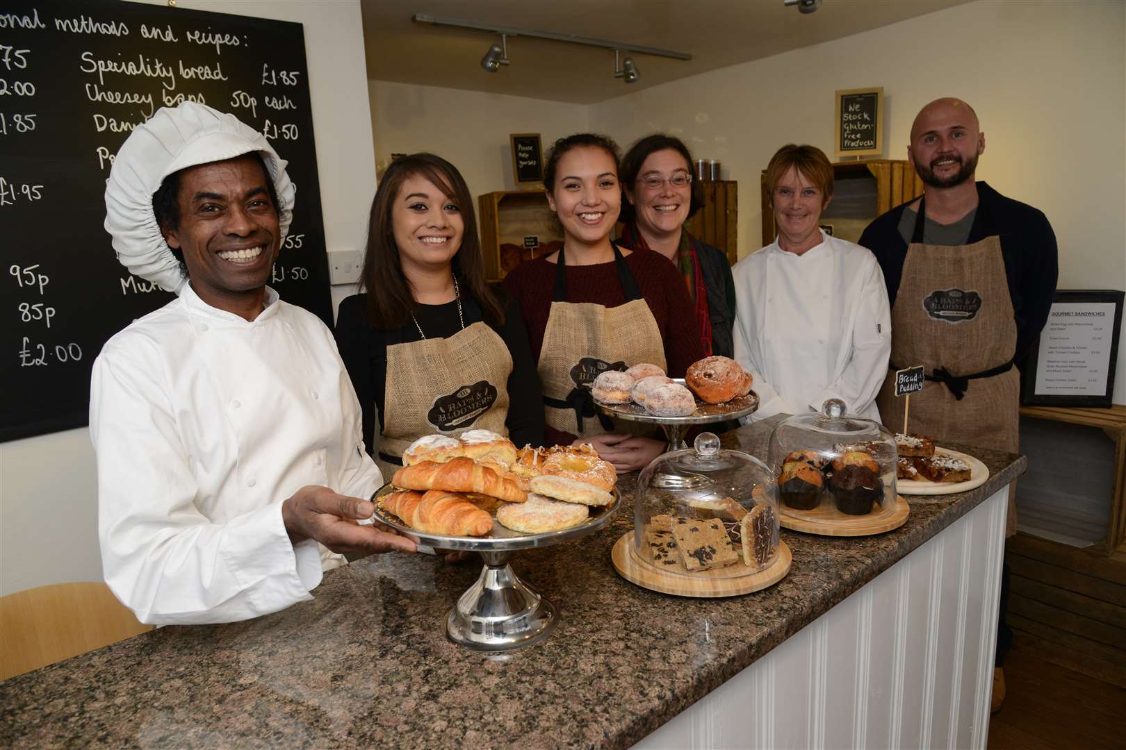 Paul Usherwood with daughters Danielle and Natasha, Business partner Sarah Boxall, Tracey Westrip and Chris Stringer