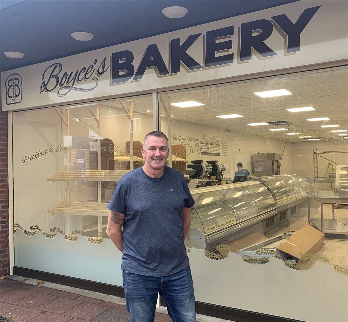 Keith Boyce outside the new branch in Rainham