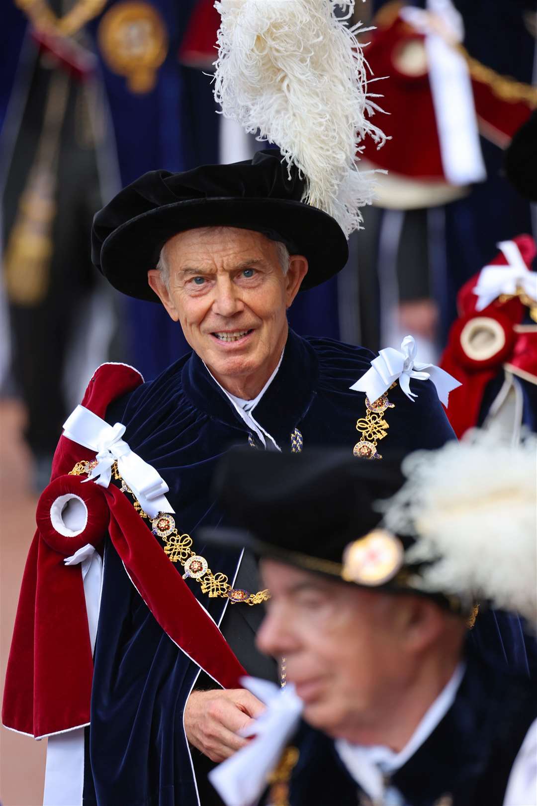 Former prime minister Sir Tony Blair attends the annual Order of the Garter Service at St George’s Chapel, Windsor Castle (Chris Jackson/PA)