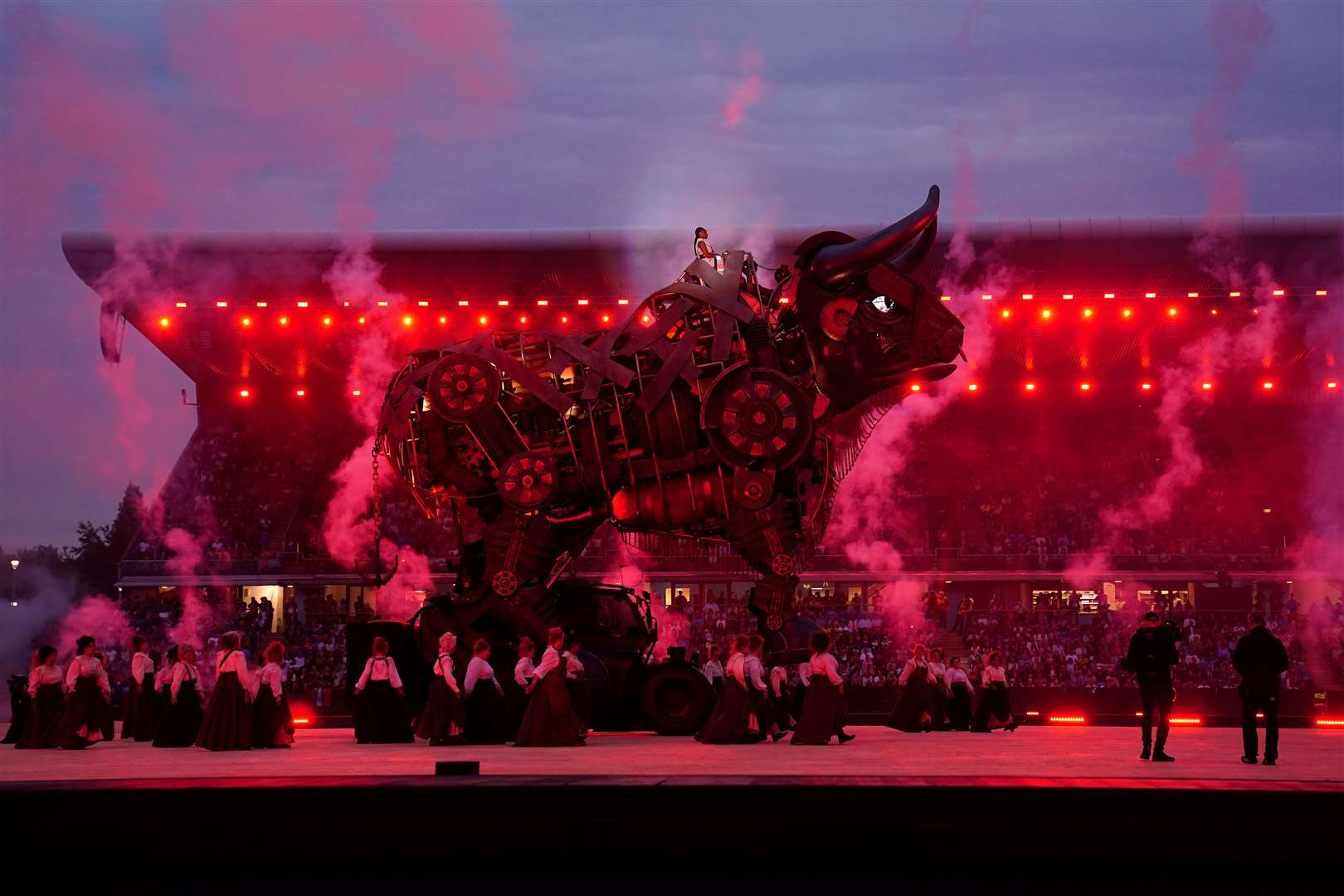 The Women appears on top of the Raging Bull (David Davies/PA)