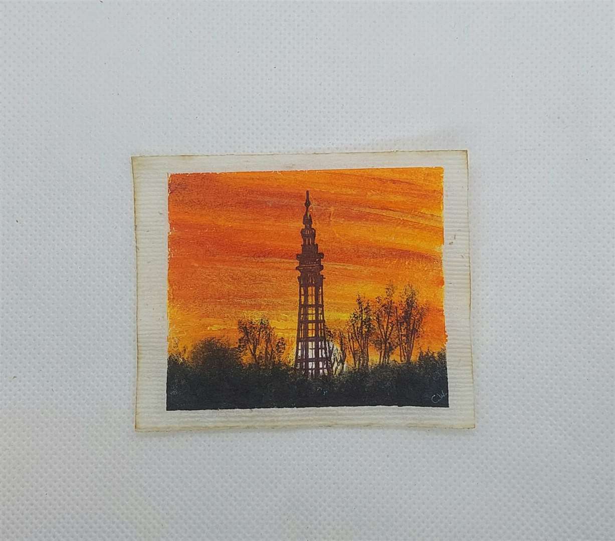 Mrs West’s depiction of Blackpool Tower (Caroline West/PA)