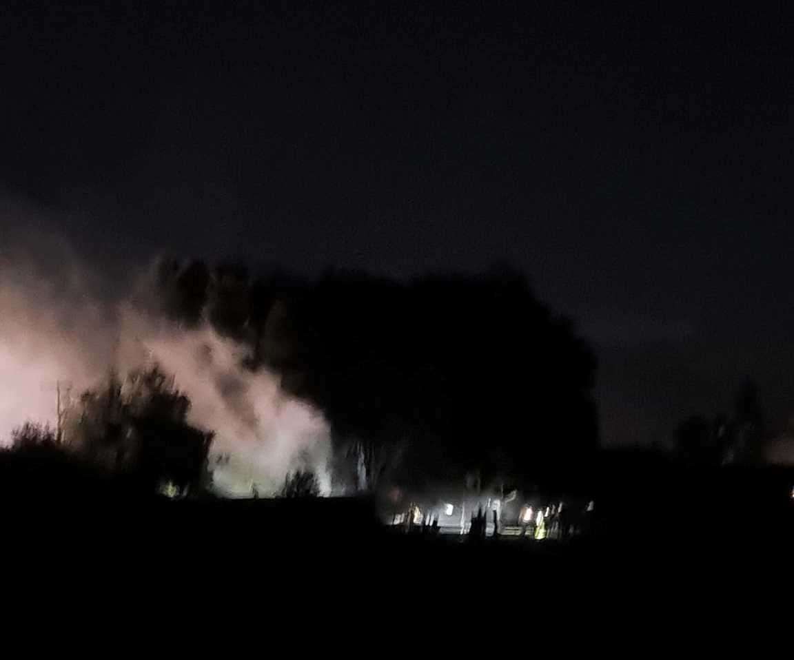 Smoke seen from the stables on Sunday evening. Picture: Katie Mo