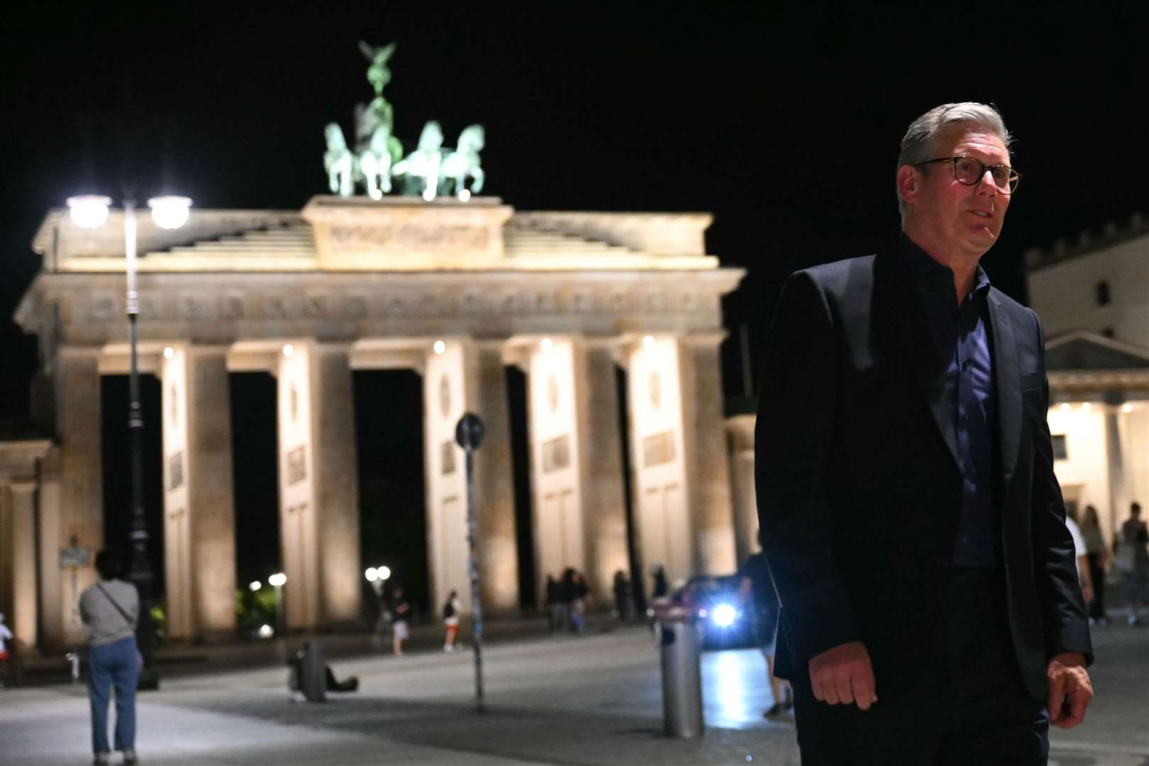 Prime Minister Sir Keir Starmer by the Brandenburg Gate in Berlin (Justin Tallis/PA)