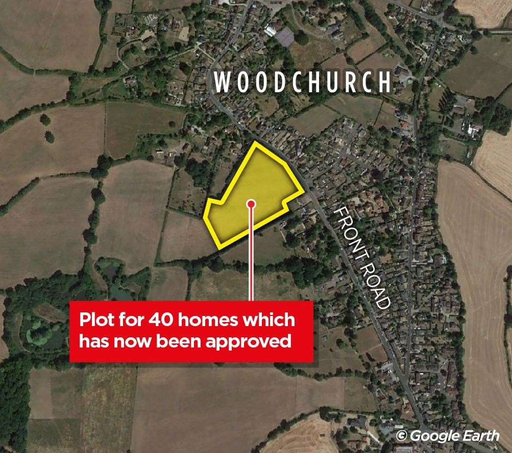 A total of 40 homes are to be built off Front Road, Woodchurch