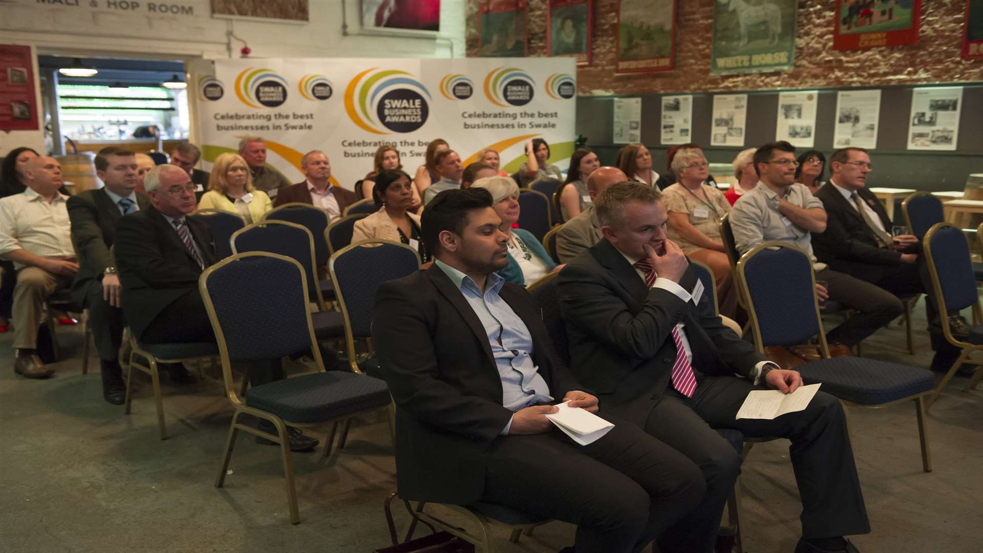 Guests take their seats for the 2015 Swale Business Awards launch at the Old Brewery Store in Faversham.