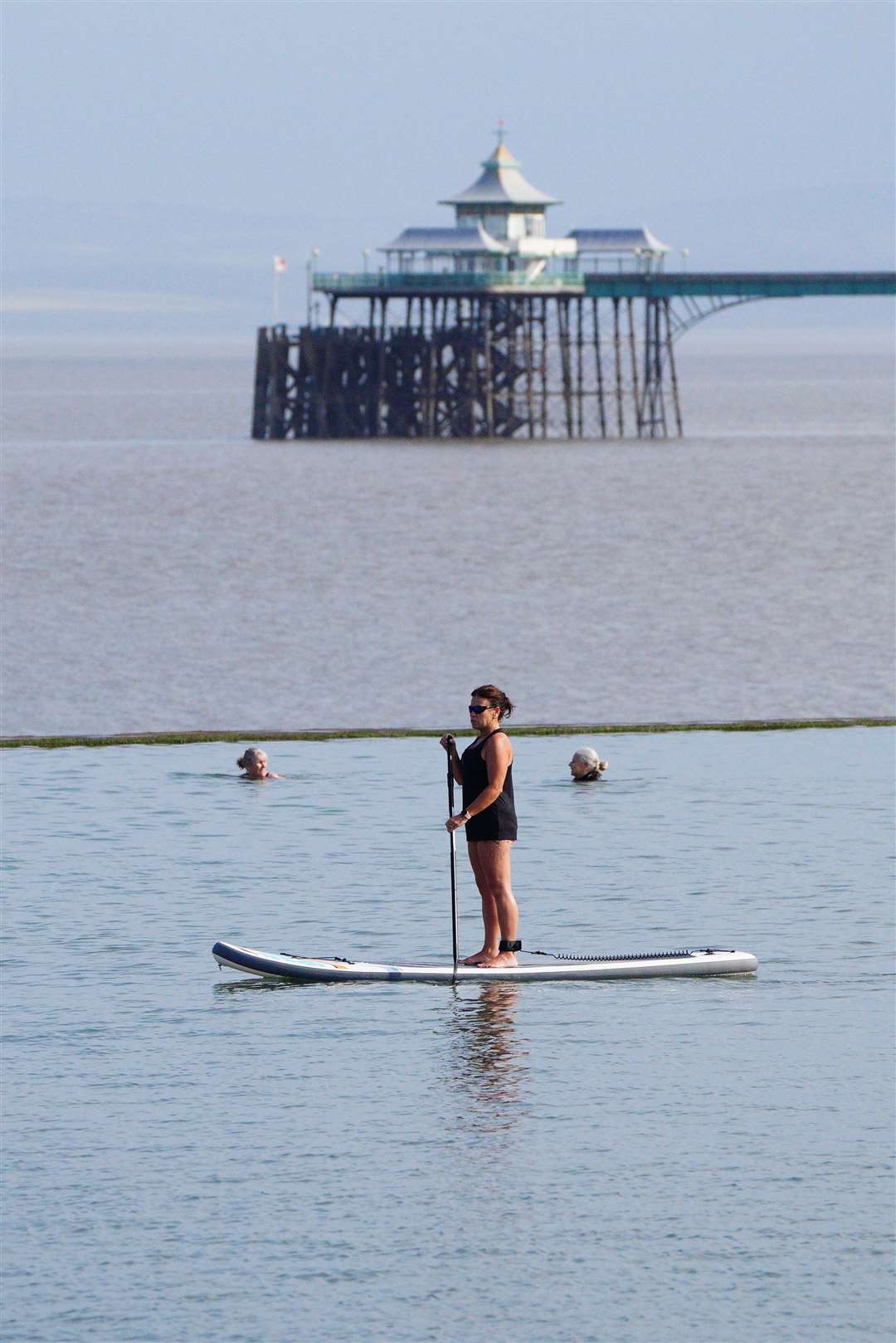 Paddleboarding at Clevedon Marine Lake in Clevedon, Somerset (Ben Birchall/PA)