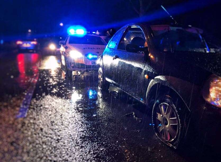 Kent Police Roads tweeted this picture of the stopped car.