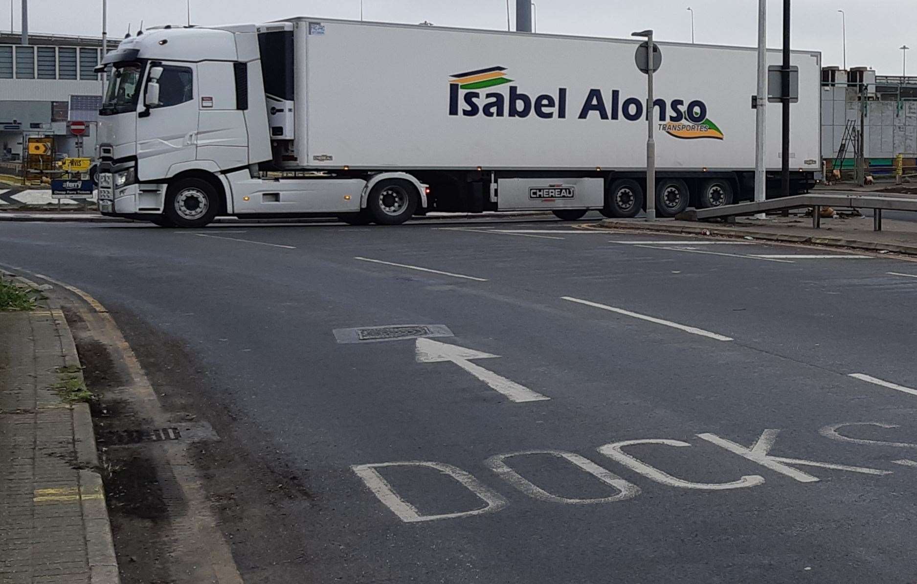 Townwall Street A20 and the lorry crossing roundabout were all quiet on New Year's Day (43791652)