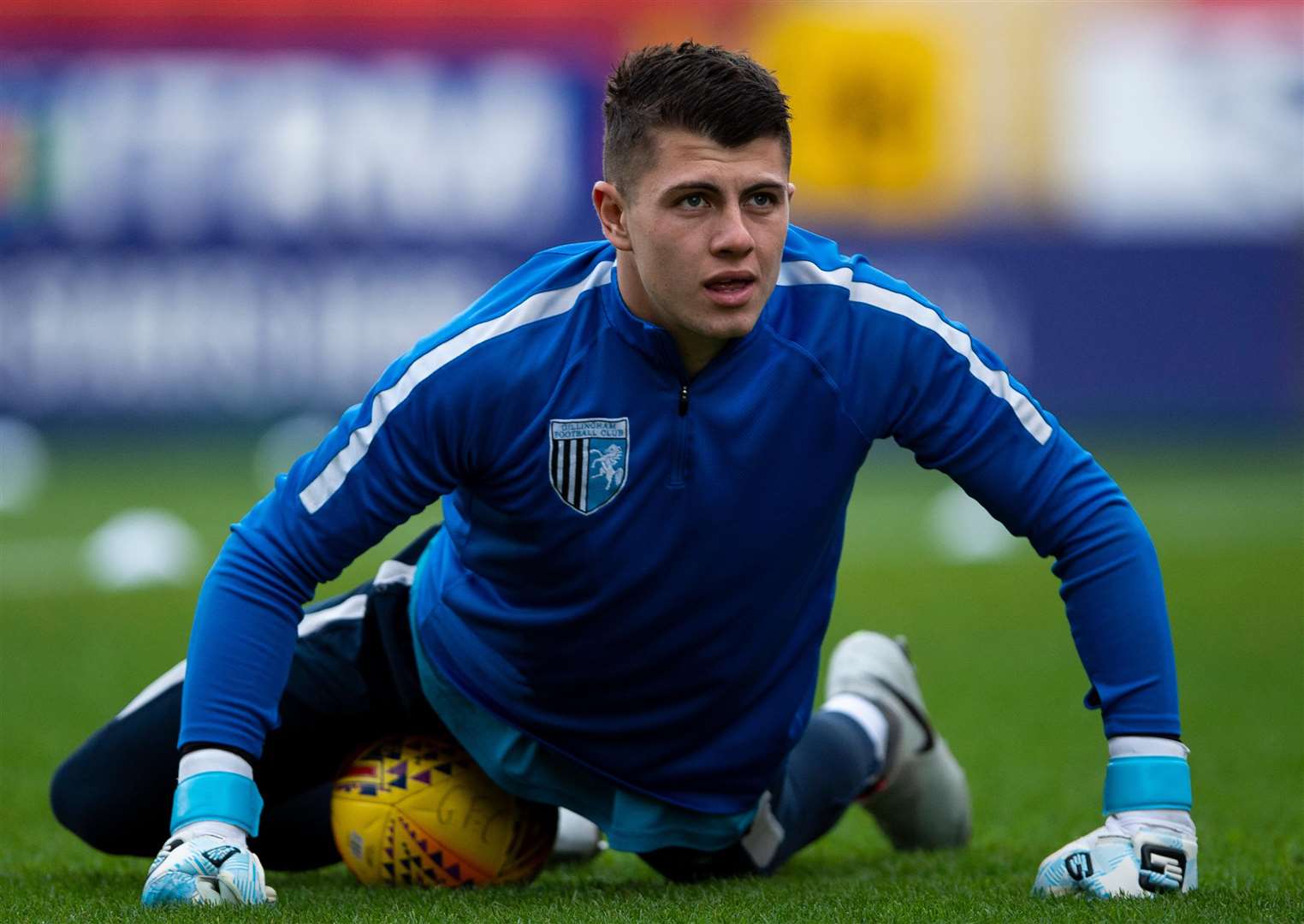 Substitute goalkeeper Tom Hadler warms up Picture: Ady Kerry