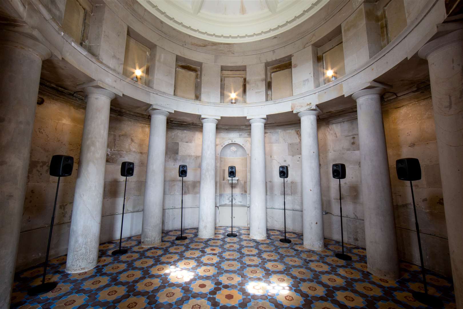 Speakers have been set up inside the monument (University of Edinburgh/PA)