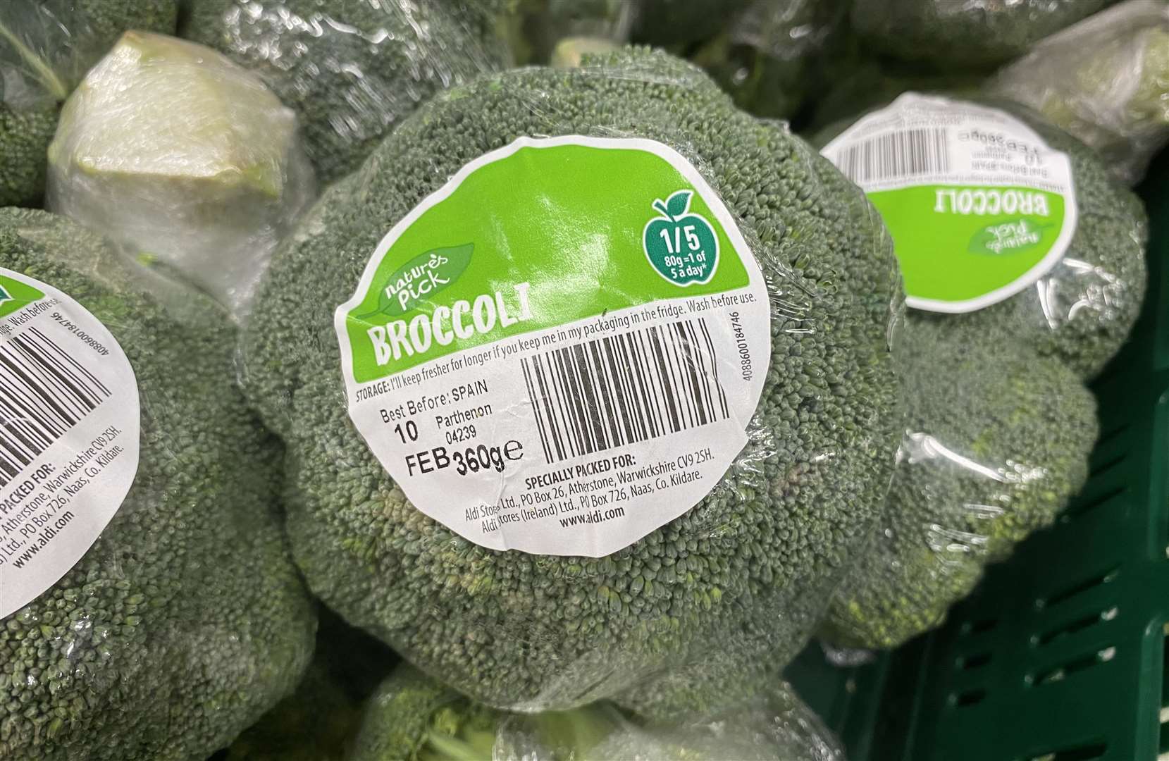 The supermarket was also selling broccoli that had been shipped from Spain