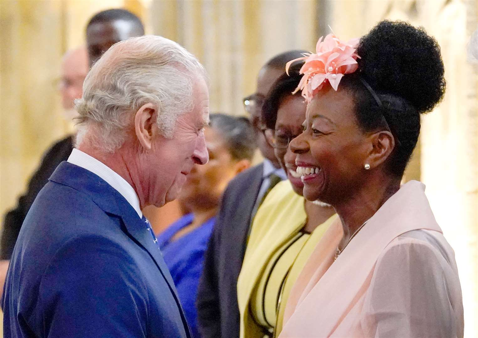 Charles met Dame Floella following the service (Andrew Matthews/PA)