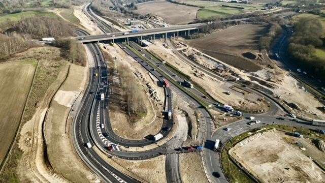 Drone images of the Stockbury roundabout revamp in December 2022. Picture: Barry Goodwin