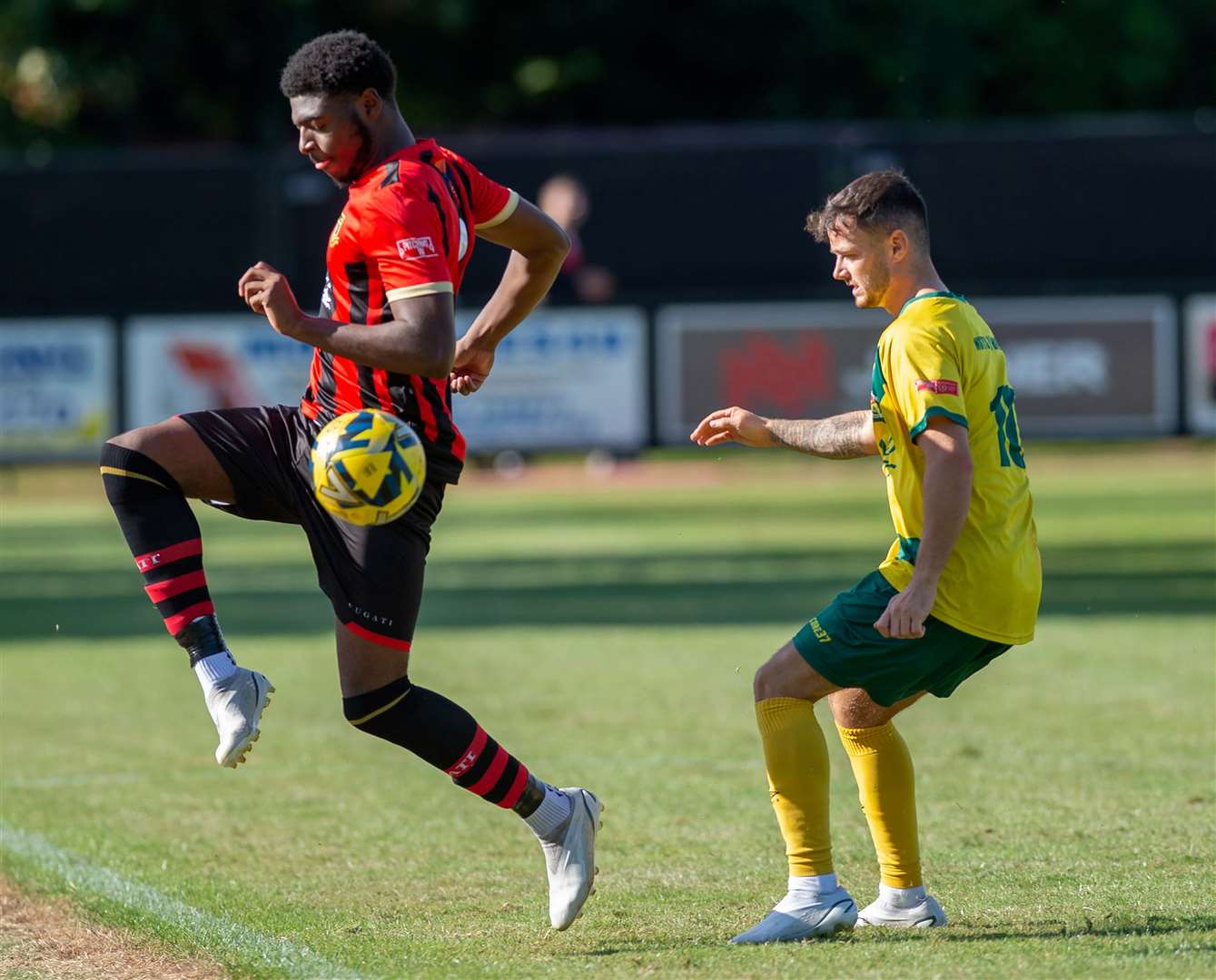 Brickies striker Javaun Splatt got valuable minutes in Sittingbourne’s Kent Senior Cup win against Ashford. Picture: Ian Scammell/Isobel Scammell