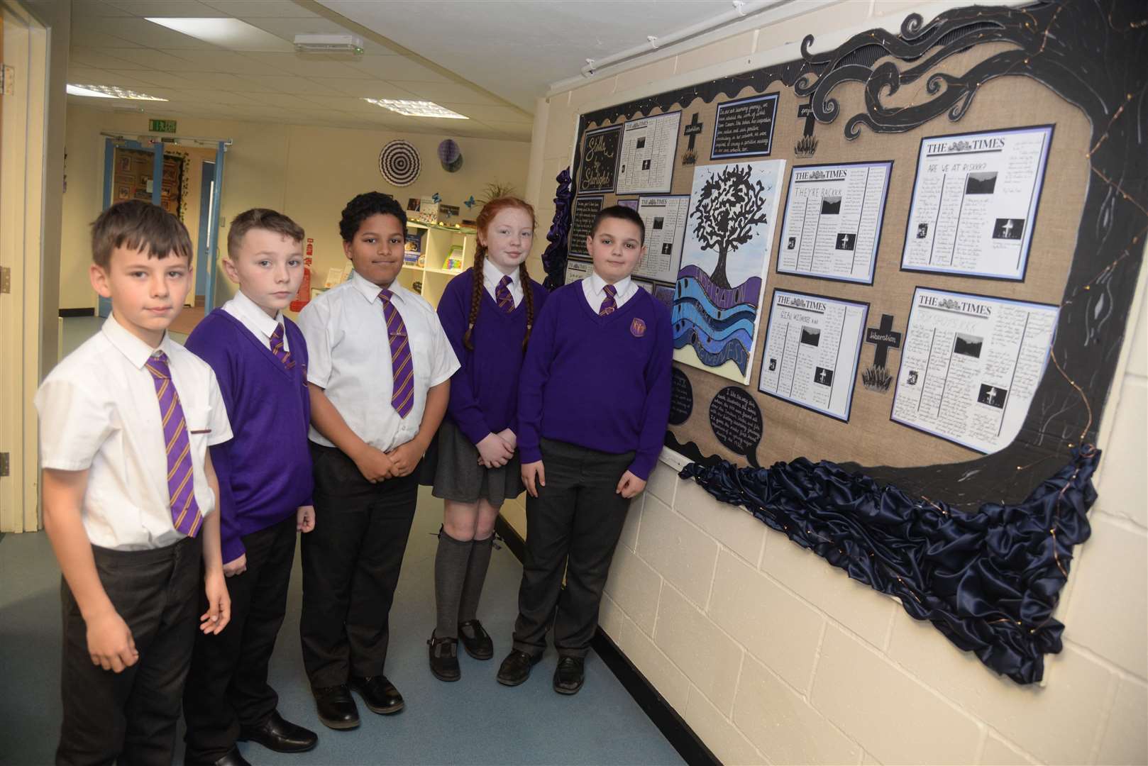 The Junior Leadership Team and their publishing display at Elaine Primary School, Strood Picture: Chris Davey